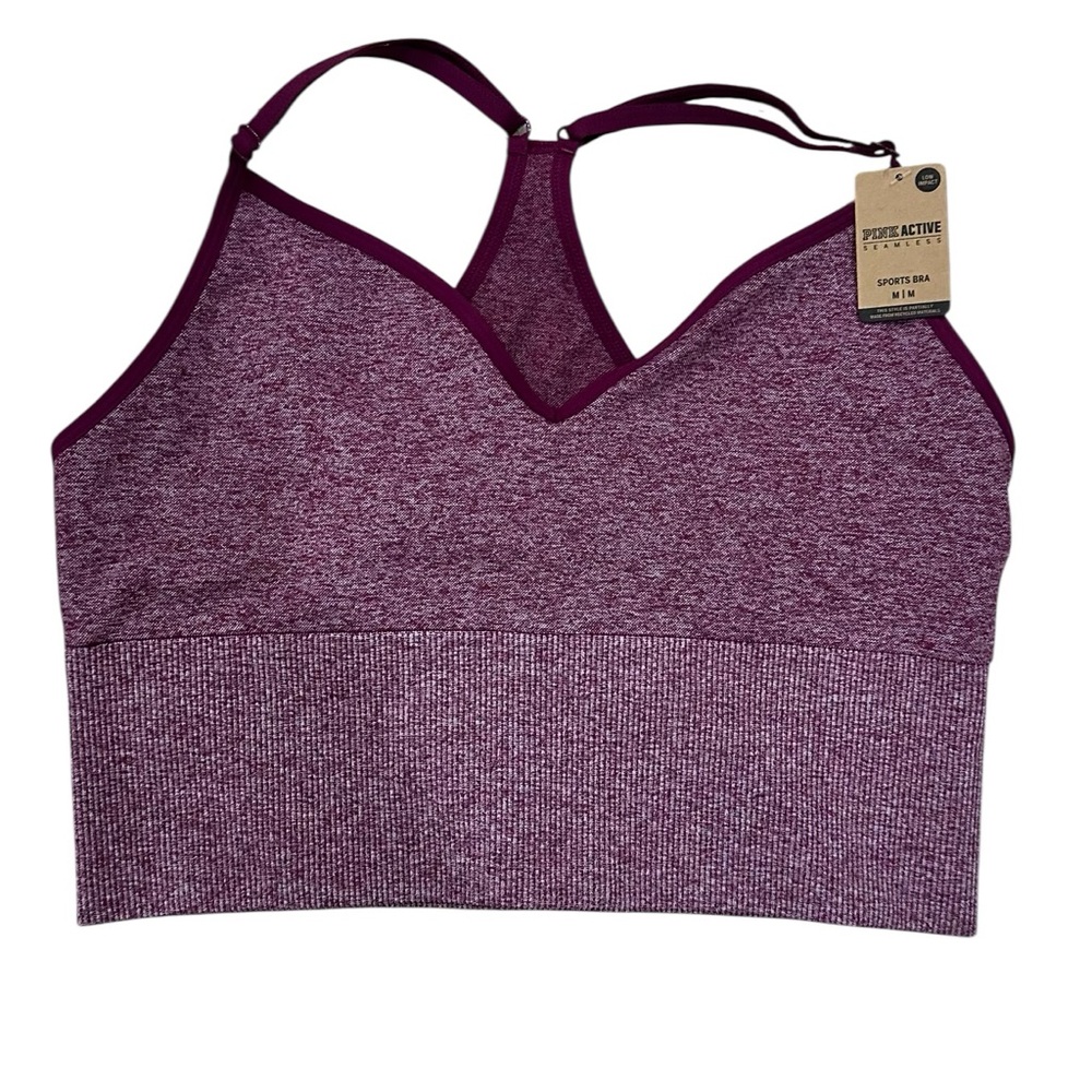 PINK Victoria's Secret Plum Seamless Racerback Sports Bra